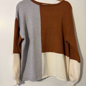 Chic Colorblock Crew Neck Sweater